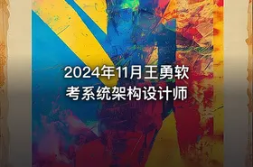2024年11月王勇软考系统架构设计师