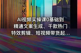 AI视频实操课0基础到精通文案生成、千款热门特效剪辑、短视频带货起号、直播间流量拉升全链路落地 - getfromcode