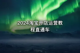 2024淘宝开店运营教程直通车