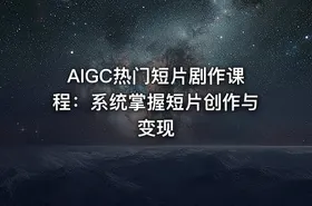 AIGC热门短片剧作课程：系统掌握短片创作与变现