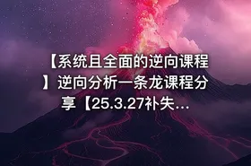 【系统且全面的逆向课程】逆向分析一条龙课程分享【25.3.27补失效】