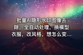 批量AI隐形水印图像去除，全自动处理，换模型衣服，改风格，想怎么变都行（软件+视频教程）