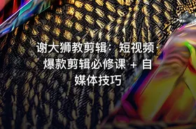 谢大狮教剪辑：短视频·爆款剪辑必修课 + 自媒体技巧