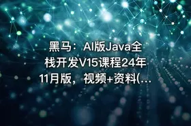 黑马：AI版Java全栈开发V15课程24年11月版，视频+资料(436G) 精品课程