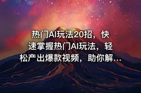 热门AI玩法20招，快速掌握热门AI玩法，轻松产出爆款视频，助你解锁百万流量密码 - getfromcode