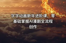字字动画新年进阶课，零基础掌握AI漫剧全流程创作 - getfromcode