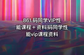 861.码同学VIP性能课程＋资料|码同学性能vip课程资料