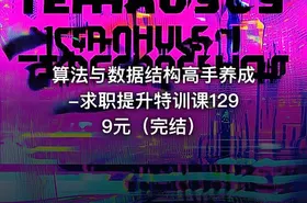 算法与数据结构高手养成-求职提升特训课1299元（完结）