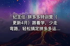 纪主任·拼多多特训营（更新4月）跟着学，少走弯路，轻松搞定拼多多运营