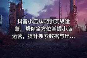 抖音小店从0到1实战运营，帮你全方位掌握小店运营，提升搜索数据与出单量