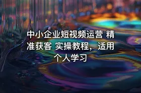 中小企业短视频运营 精准获客 实操教程，适用个人学习