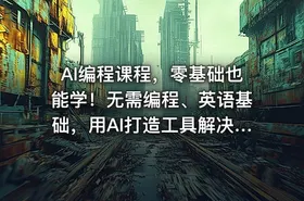 AI编程课程，零基础也能学！无需编程、英语基础，用AI打造工具解决难题，全程实操教学（更新至6月）