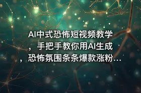 AI中式恐怖短视频教学，手把手教你用AI生成，恐怖氛围条条爆款涨粉嘎嘎的