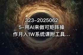323-20250625-用AI来做可矩阵操作月入1W系统课附工具指令更多资源 - getfromcode