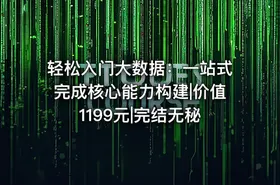 轻松入门大数据：一站式完成核心能力构建|价值1199元|完结无秘
