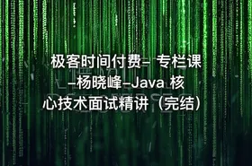 极客时间付费- 专栏课-杨晓峰-Java 核心技术面试精讲（完结）