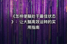 《怎样使脑处于最佳状态》：让大脑高效运转的实用指南
