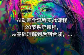 AI动画全流程实战课程 | 20节系统课程，从基础理解到后期合成，适合零基础入门