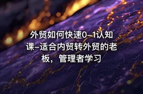 外贸如何快速0-1认知课-适合内贸转外贸的老板，管理者学习