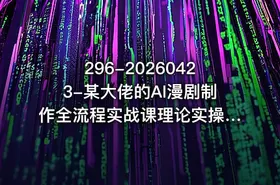 296-20260423-某大佬的AI漫剧制作全流程实战课理论实操变现带从0到1做好漫剧快速实现盈利更多资源 - getfromcode