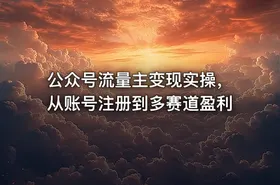 公众号流量主变现实操，从账号注册到多赛道盈利 - getfromcode