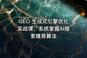 GEO 生成式引擎优化实战课，系统掌握AI搜索推荐算法