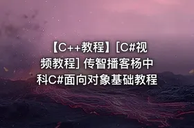 【C++教程】[C#视频教程] 传智播客杨中科C#面向对象基础教程
