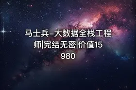马士兵-大数据全栈工程师|完结无密|价值15980