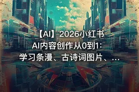 🍠 【AI】2026小红书AI内容创作从0到1：学习条漫、古诗词图片、绘本