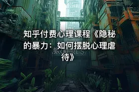 知乎付费心理课程《隐秘的暴力：如何摆脱心理虐待》