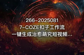 266-20250817-COZE扣子工作流一键生成治愈萌究短视频保姆级教程-智能体搭建-项目实操更多资源 - getfromcode