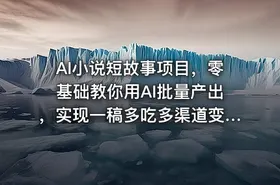 AI小说短故事项目，零基础教你用AI批量产出，实现一稿多吃多渠道变现