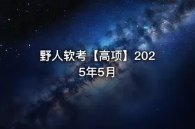 野人软考【高项】2025年5月