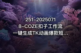 251-20250718-COZE扣子工作流一键生成TK动画爆款短视频保姆级教程零基础快速入门更多资源 - getfromcode