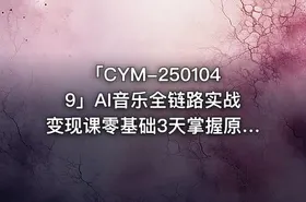 「CYM-2501049」AI音乐全链路实战变现课零基础3天掌握原创翻唱变现 - getfromcode