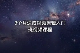 3个月速成视频剪辑入门班视频课程