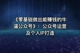 《零基础做出能赚钱的牛逼公众号》：公众号运营及个人IP打造