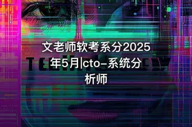 文老师软考系分2025年5月|cto-系统分析师