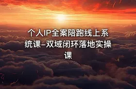 个人IP全案陪跑线上系统课-双域闭环落地实操课