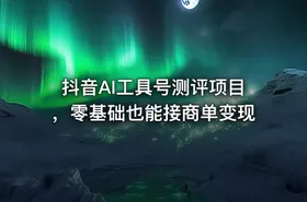 抖音AI工具号测评项目，零基础也能接商单变现 - getfromcode