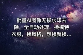 批量AI图像无损水印去除，全自动处理，换模特衣服，换风格，想换就换，一切皆可（软件+视频教程）