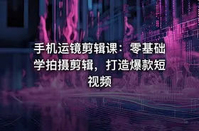 手机运镜剪辑课：零基础学拍摄剪辑，打造爆款短视频