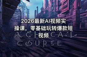 2026最新AI视频实操课，零基础玩转爆款短视频