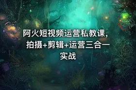 阿火短视频运营私教课，拍摄+剪辑+运营三合一实战