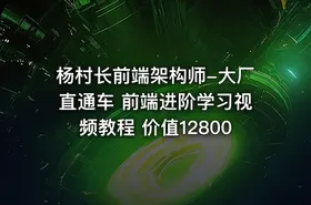 杨村长前端架构师-大厂直通车 前端进阶学习视频教程 价值12800