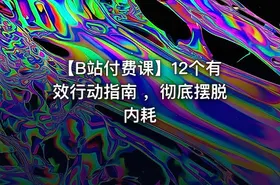 【B站付费课】12个有效行动指南 ，彻底摆脱内耗 - getfromcode