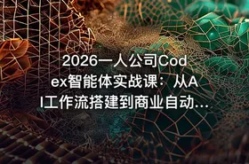 2026一人公司Codex智能体实战课：从AI工作流搭建到商业自动化落地，打造你的超级生产力系统 - getfromcode