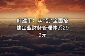 叶建平：从0到1全面搭建企业财务管理体系299元