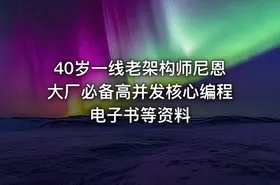 40岁一线老架构师尼恩大厂必备高并发核心编程电子书等资料