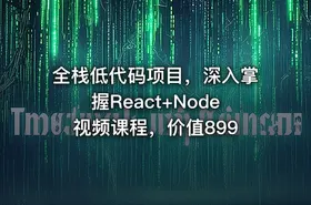 全栈低代码项目，深入掌握React+Node 视频课程，价值899